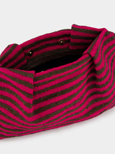 Sensi Studio Pink and Chocolate Sisal Medium Pouch