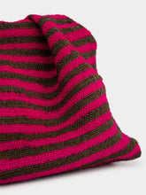 Sensi Studio Pink and Chocolate Sisal Medium Pouch