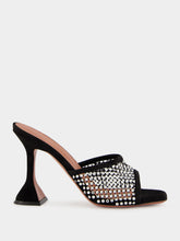 Lupita Crystal 95 Mules in Black Suede
