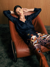 Paula Ametista Peacoat Silk Twill Shirt