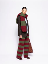 Rosie Cabernet and Peacoat Knitted Striped Throw