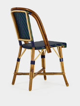 L.Drucker Blue and Green Woven Rattan Dining Chair