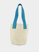 El Viajero Mini Straw Turquoise Leather Bag