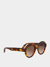 Emmanuelle Khanh Tortoise Round Sunglasses in Ecaille Bronze