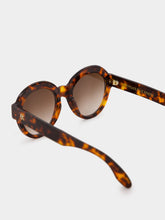 Emmanuelle Khanh Tortoise Round Sunglasses in Ecaille Bronze