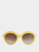 Emmanuelle Khanh Yellow Round Acetate Sunglasses