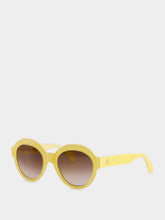 Emmanuelle Khanh Yellow Round Acetate Sunglasses