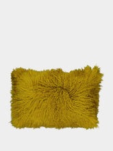 Maison de Vacances Ochre Yellow Tibetan Goat Hair and Linen Cushion