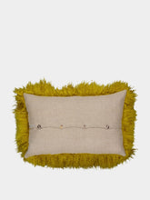 Maison de Vacances Ochre Yellow Tibetan Goat Hair and Linen Cushion