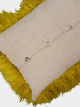 Maison de Vacances Ochre Yellow Tibetan Goat Hair and Linen Cushion