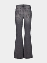 Mother Faded Grey Mid-Rise Flare Jeans