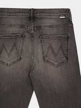 Mother Faded Grey Mid-Rise Flare Jeans