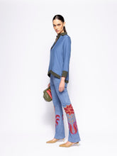 Paula Diane Dutch Blue V-Neck Long-Sleeve Top