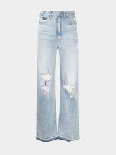 Mother High-Rise Wide-Leg Distressed Jeans