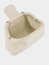 Amina Muaddi Almond Camelia Pouch in Nappa with Silver Hardware