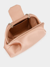 Amina Muaddi Powder Satin Camelia Clutch Bag