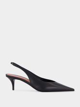 Amina Muaddi Black Anok Sling 55 in Nappa