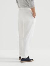 Brunello Cucinelli White Cotton Double-Pleated Drawstring Trousers