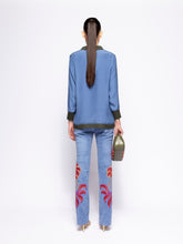 Paula Diane Dutch Blue V-Neck Long-Sleeve Top