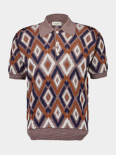Piacenza 1733 Blue and Brick Orange Cotton Polo Shirt