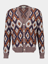 Piacenza 1733 Blue and Brick Orange Knit Cardigan