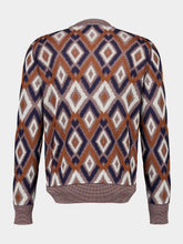 Piacenza 1733 Blue and Brick Orange Knit Cardigan