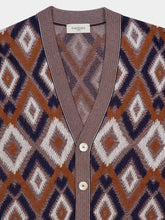 Piacenza 1733 Blue and Brick Orange Knit Cardigan