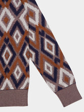 Piacenza 1733 Blue and Brick Orange Knit Cardigan