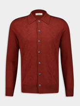 Piacenza 1733 Merino Wool Silk Rust Button-Up Shirt