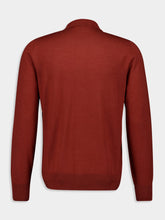 Piacenza 1733 Merino Wool Silk Rust Button-Up Shirt