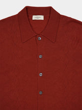 Piacenza 1733 Merino Wool Silk Rust Button-Up Shirt