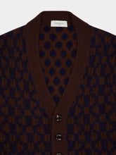 Piacenza 1733 Blue and Brown Cashmere-Silk V-Neck Cardigan