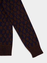 Piacenza 1733 Blue and Brown Cashmere-Silk V-Neck Cardigan