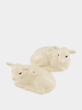 Quail Ceramics White Lamb Stoneware Salt and Pepper Shakers