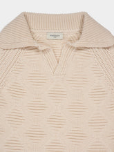 Piacenza 1733 Cream Cashmere Long Sleeve V-Neck Polo