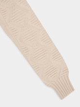 Piacenza 1733 Cream Cashmere Long Sleeve V-Neck Polo