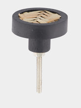 Madam Stoltz Wooden Doorknob with Rattan Inlay