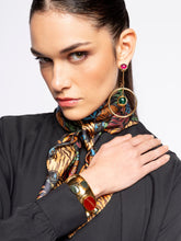 Hestia Gold Circular Gold-Plated Earrings with Stones