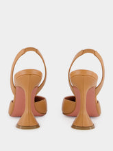 Amina Muaddi Latte Holli 95 Slingback Pumps in Nappa Leather