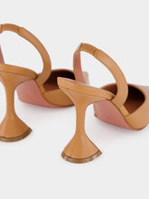 Amina Muaddi Latte Holli 95 Slingback Pumps in Nappa Leather