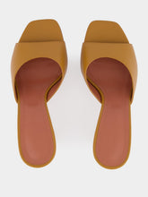 Amina Muaddi Lupita Latte Heeled Mules in Nappa