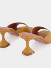 Amina Muaddi Lupita Latte Heeled Mules in Nappa