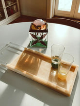Reflections Copenhagen Clear and Yellow Mad Large Crystal and Onyx Tray