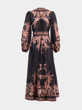 Zimmermann Black Bird Floral Waverly Wrap Dress