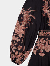 Zimmermann Black Bird Floral Waverly Wrap Dress