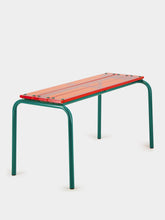 Laurent Badier Peacock Blue and Orange Acrylic Bench