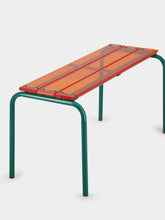 Laurent Badier Peacock Blue and Orange Acrylic Bench