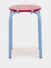 Blue Acrylic Glass and Steel Stool | PDP - Fashion Clinic