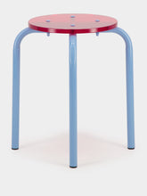 Blue Acrylic Glass and Steel Stool | PDP - Fashion Clinic