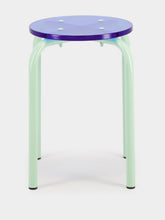 Green Acrylic Glass and Steel Stool